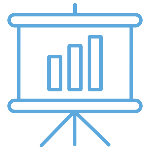 A bar graph displayed on a presentation screen, showcasing data visually.